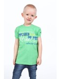 Tricou verde baieti cu inscriptii NDZ7357 - Magazin online - Boutique